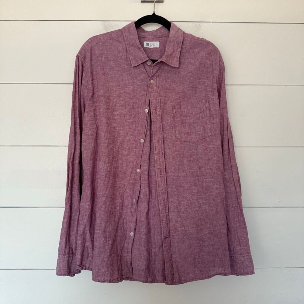 Gap Men’s XL Linen Standard Fit Dress Shirt Longsleeve